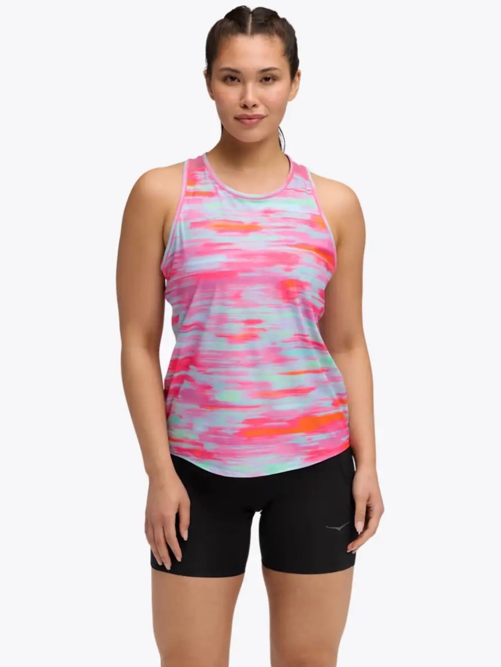 HOKA Women's Airolite Run Tank in the Pink Blurr colorway